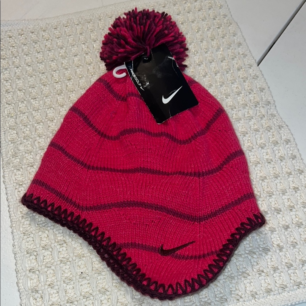 NEW Nike Pink and Burgundy Knit Beanie